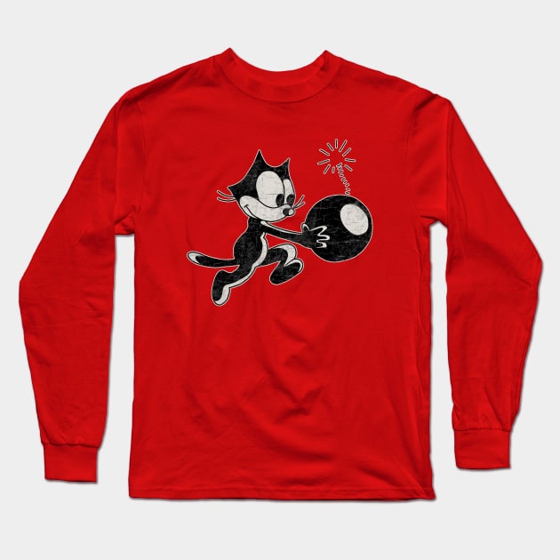 Felix The Cat with Bomb Long Sleeve T-Shirt by valentinahramov